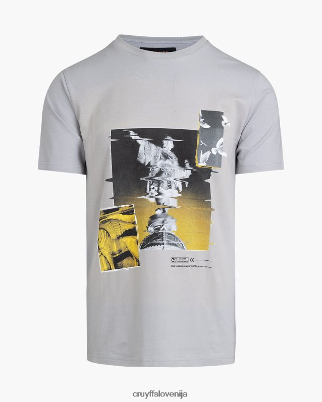 majica s kratkimi rokavi colombus tee Cruyff 8BPFJV256 moški svetlo siva