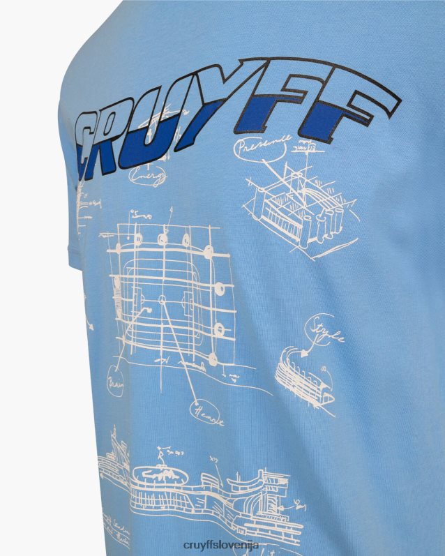 majica s kratkimi rokavi aimar tee Cruyff 8BPFJV885 moški modra