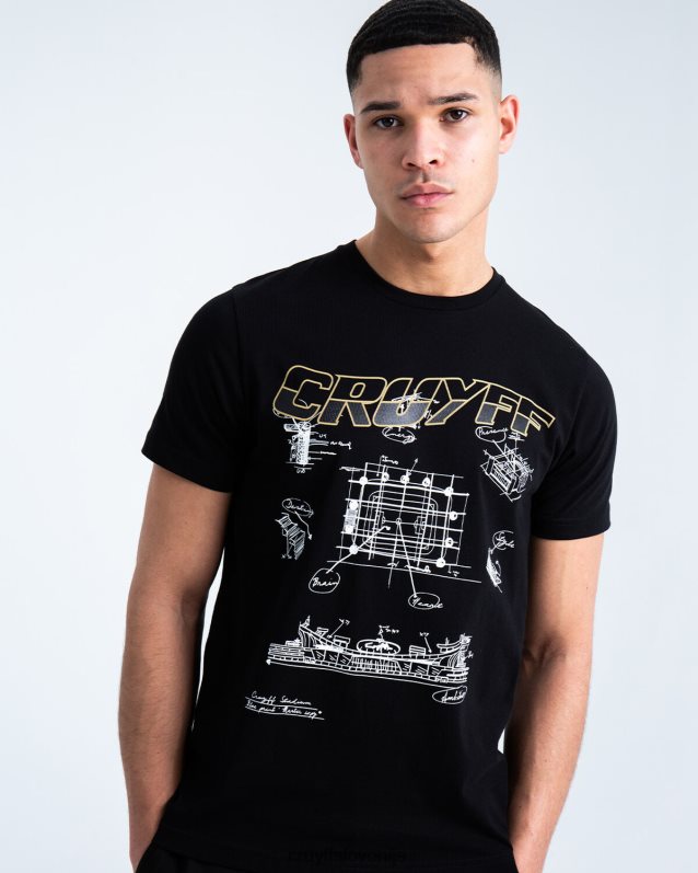 majica s kratkimi rokavi aimar tee Cruyff 8BPFJV886 moški Črna