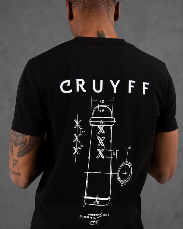 majica s kratkimi rokavi city ​​pack tee ams Cruyff 8BPFJV642 moški Črna