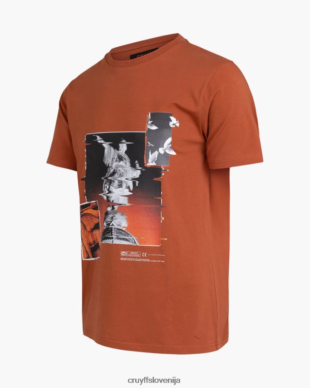 majica s kratkimi rokavi colombus tee Cruyff 8BPFJV255 moški puščavsko rjava