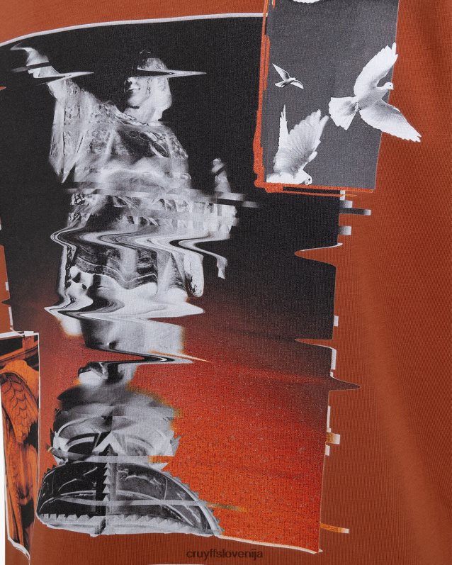 majica s kratkimi rokavi colombus tee Cruyff 8BPFJV255 moški puščavsko rjava