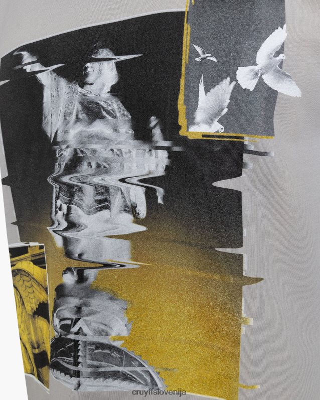 majica s kratkimi rokavi colombus tee Cruyff 8BPFJV256 moški svetlo siva