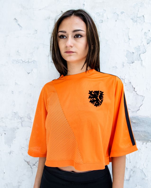 majica s kratkimi rokavi euro croptop Cruyff 8BPFJV845 ženske oranžna