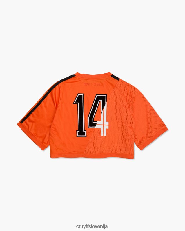 majica s kratkimi rokavi euro croptop Cruyff 8BPFJV845 ženske oranžna