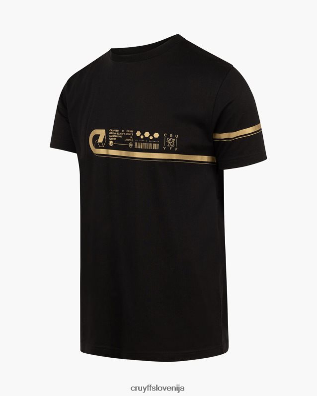 majica s kratkimi rokavi ezra tee Cruyff 8BPFJV119 moški črna/zlata
