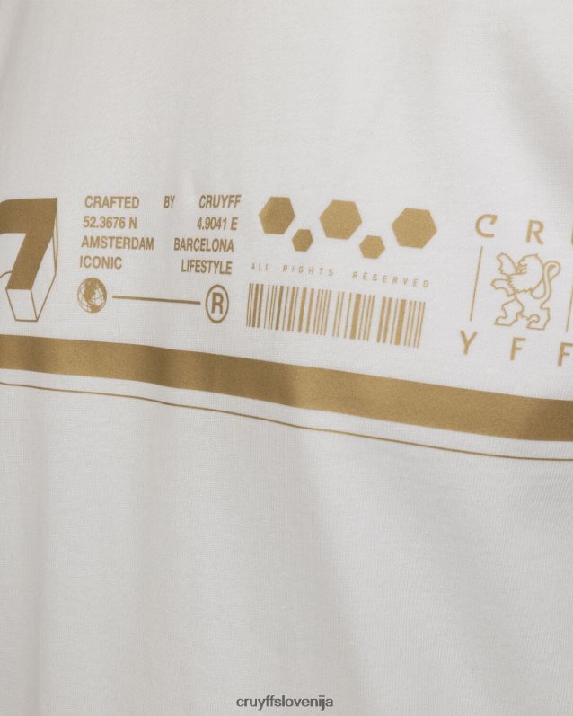 majica s kratkimi rokavi ezra tee Cruyff 8BPFJV120 moški bela/zlata