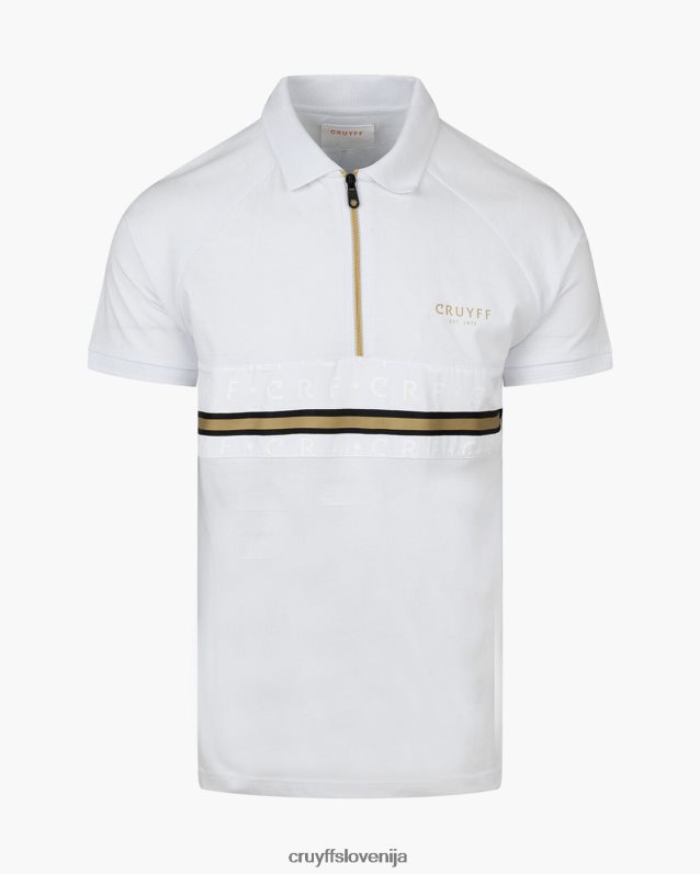 majica s kratkimi rokavi jake polo Cruyff 8BPFJV24 moški bela/zlata