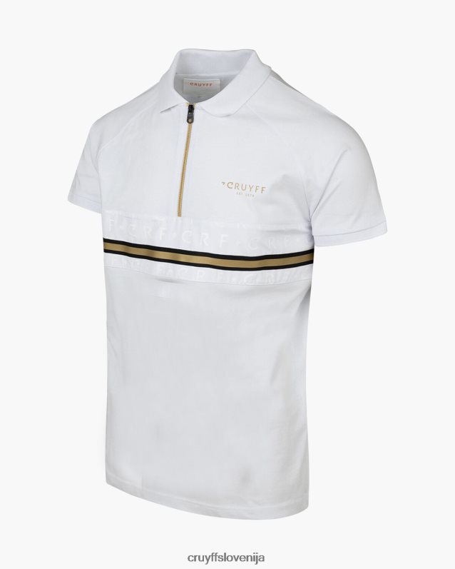 majica s kratkimi rokavi jake polo Cruyff 8BPFJV24 moški bela/zlata