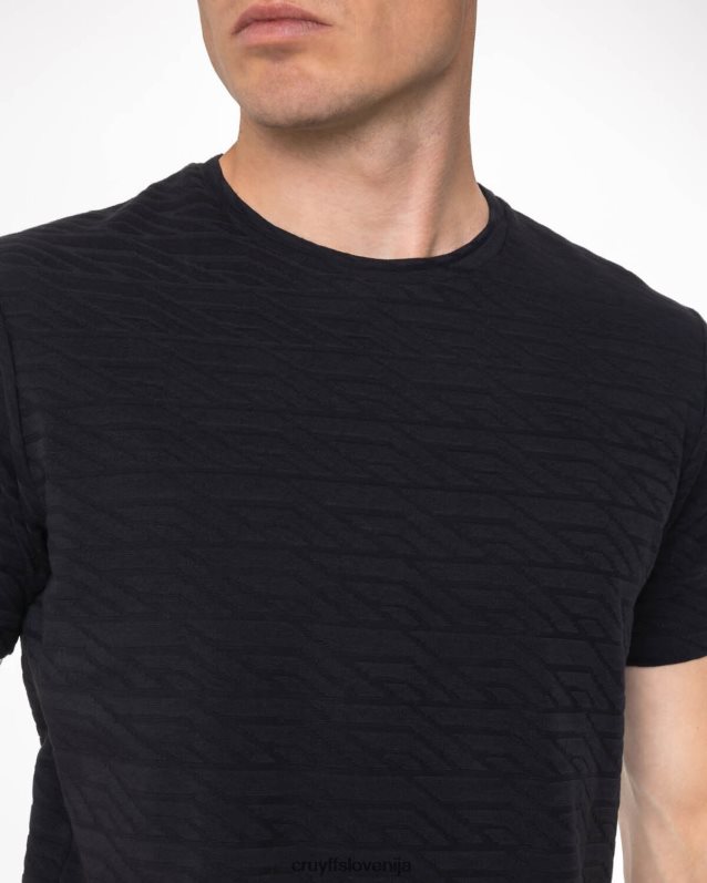 majica s kratkimi rokavi kasko žakard majica Cruyff 8BPFJV503 moški Črna