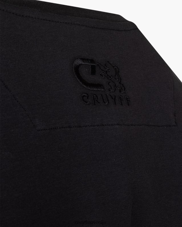 majica s kratkimi rokavi majica s sljudo Cruyff 8BPFJV78 moški Črna