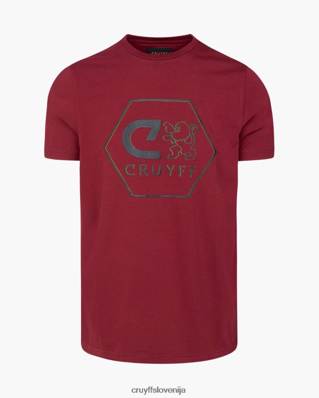 majica s kratkimi rokavi manuel tee Cruyff 8BPFJV589 moški Bordeaux