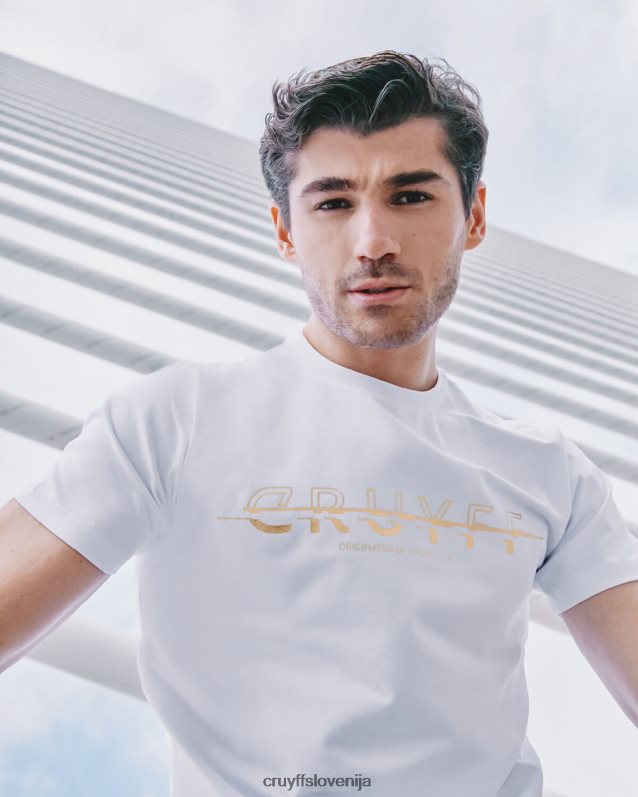 majica s kratkimi rokavi seth Cruyff 8BPFJV197 moški bela/zlata