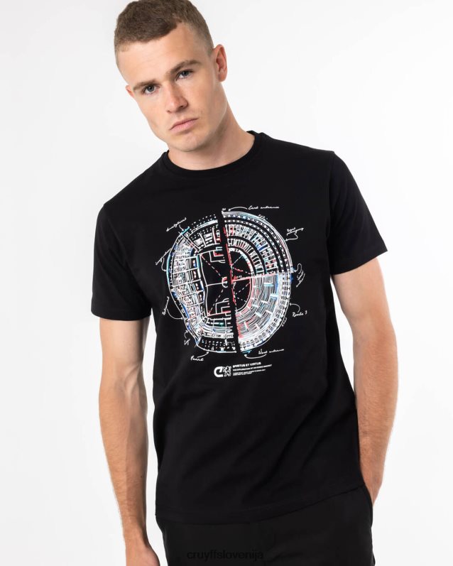 majica s kratkimi rokavi stadionska majica Cruyff 8BPFJV1311 moški Črna