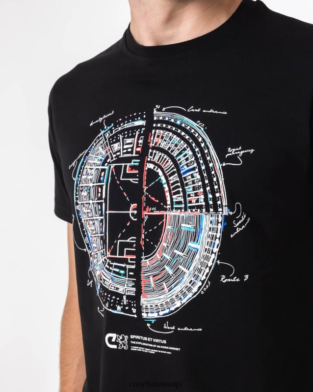 majica s kratkimi rokavi stadionska majica Cruyff 8BPFJV1311 moški Črna