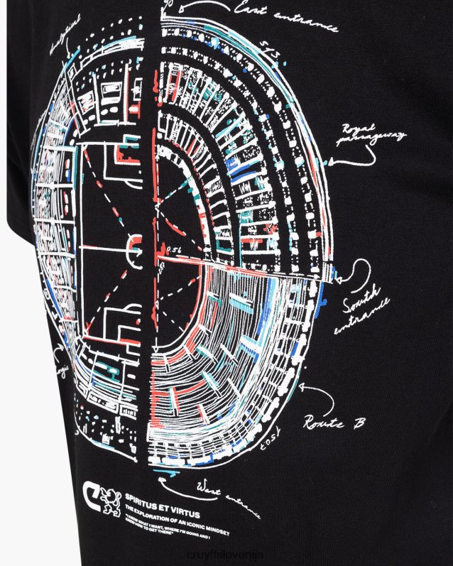 majica s kratkimi rokavi stadionska majica Cruyff 8BPFJV1311 moški Črna