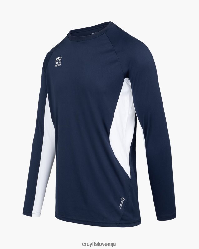 majica s kratkimi rokavi tech turn ls majica Cruyff 8BPFJV665 moški mornarsko/bela