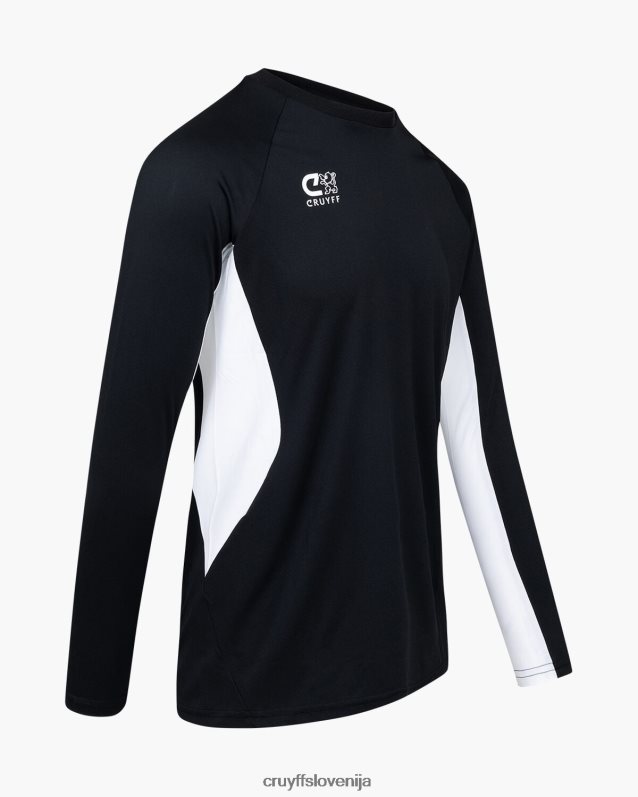 majica s kratkimi rokavi tech turn ls majica Cruyff 8BPFJV666 moški črnobela