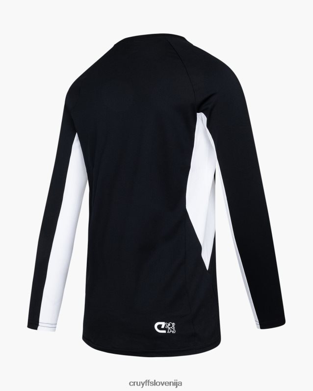 majica s kratkimi rokavi tech turn ls majica Cruyff 8BPFJV666 moški črnobela