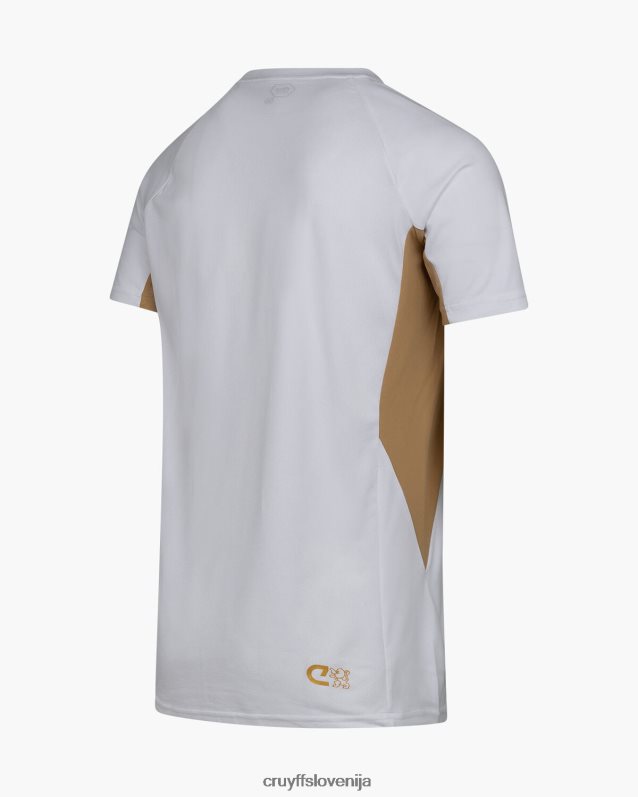 majica s kratkimi rokavi tech turn majica Cruyff 8BPFJV630 moški bela/zlata