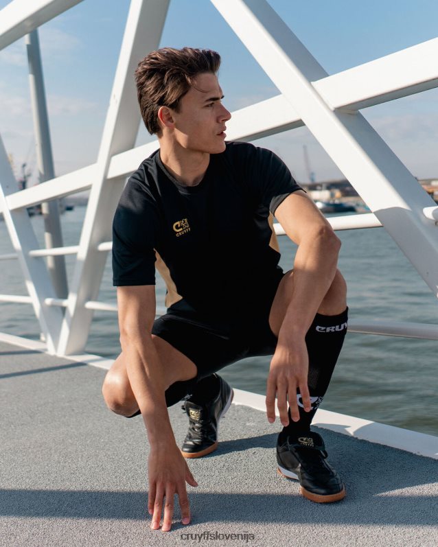 majica s kratkimi rokavi tech turn majica Cruyff 8BPFJV634 moški črna/zlata