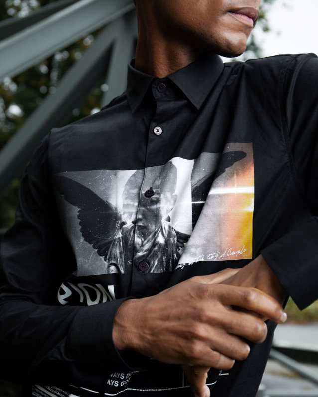 majica siva potiskana majica Cruyff 8BPFJV888 moški Črna