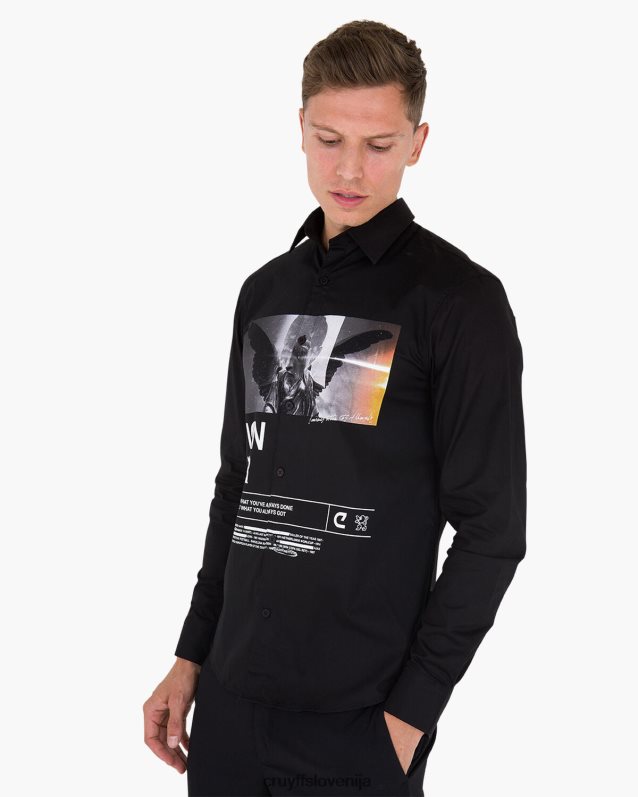 majica siva potiskana majica Cruyff 8BPFJV888 moški Črna