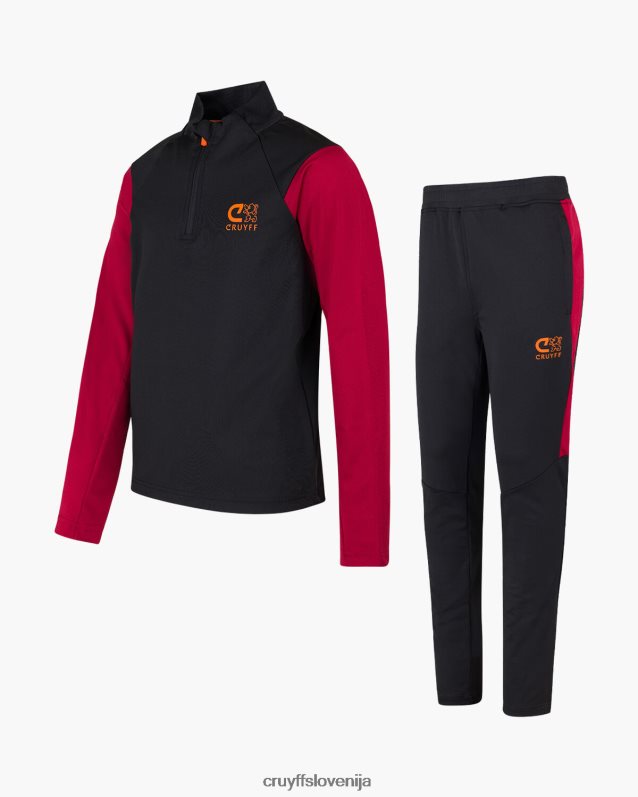 obleke kotna obleka Cruyff 8BPFJV1326 mlajši črna/rdeča