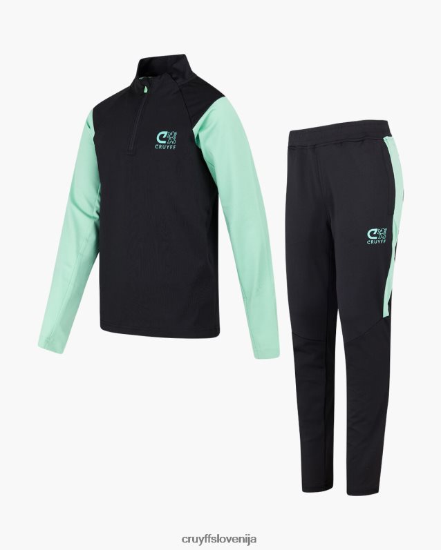 obleke kotna obleka Cruyff 8BPFJV1328 mlajši črna/zelena
