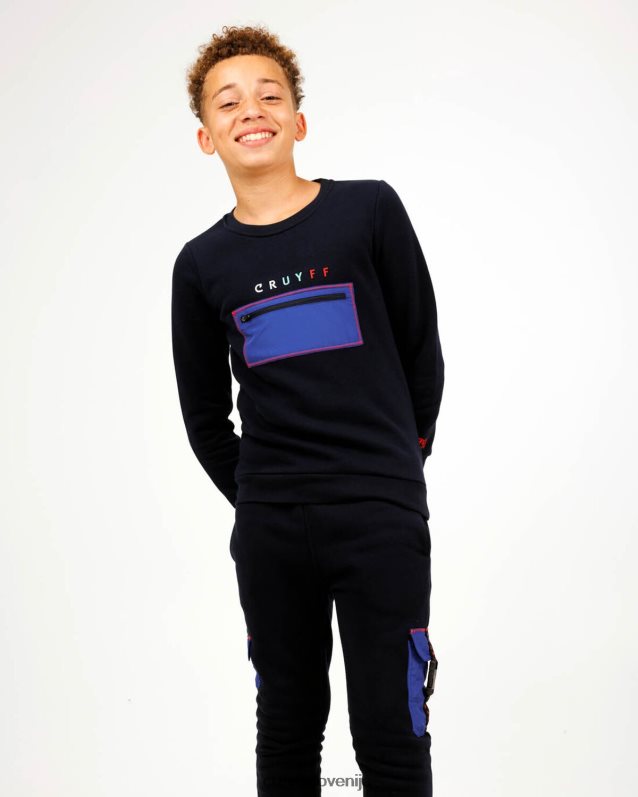 obleke strižna obleka z okroglim izrezom Cruyff 8BPFJV1157 mlajši mornarsko modra