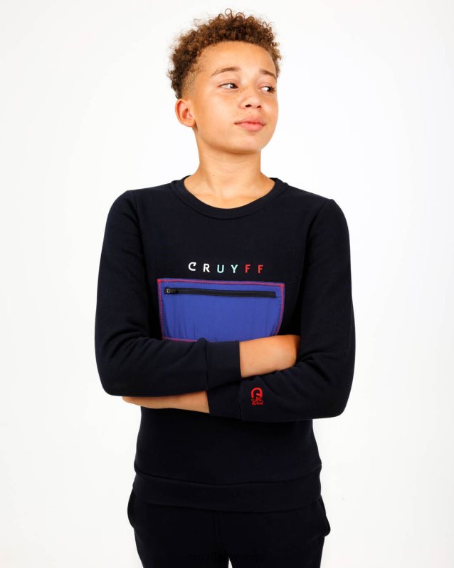 obleke strižna obleka z okroglim izrezom Cruyff 8BPFJV1157 mlajši mornarsko modra