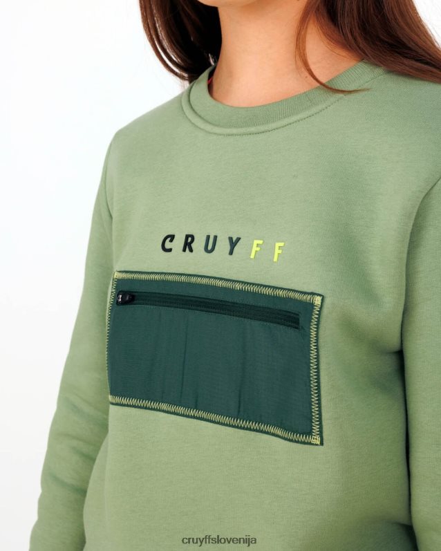 pulover strižnik z ovratnikom Cruyff 8BPFJV1166 mlajši zelena