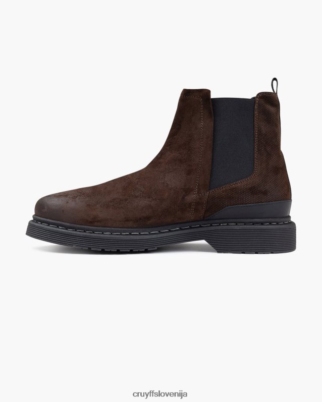 škornji chelsea george Cruyff 8BPFJV499 moški temno rjava