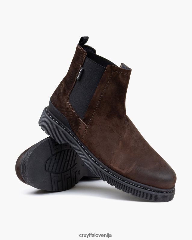 škornji chelsea george Cruyff 8BPFJV499 moški temno rjava